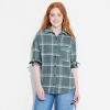 Women's Long Sleeve Oversized Flannel Button-Down Shirt - Wild Fable™ - image 2 of 3