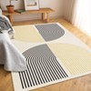 COZONY Modern Geometric Arch Black Washable Low Pile Area Rug - 4 of 4