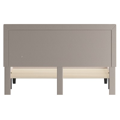 Modern Beige King Size Tufted Upholstered Platform Bed with Slats