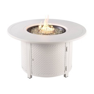 44" Round Aluminum 55000 BTUs Propane Casual Fire Table with 2 Covers - Oakland Living
 - 1 of 4