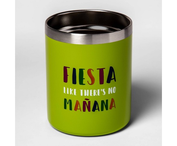 12oz Stainless Steel Low Ball Fiesta Like There's No Manana Lime