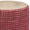 NicBex Chic Round Braided Pouf Ottoman Multicolored Footstool for Living Room, Bedroom,Natural/Maroon - 2 of 4
