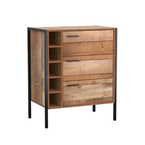 Rustic wood bar online cabinet