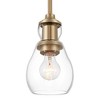 Possini Euro Design Nagano Warm Brass Mini Pendant Light 5 1/2" Wide Modern Clear Glass Fixture for Dining Room Kitchen Island - 3 of 4