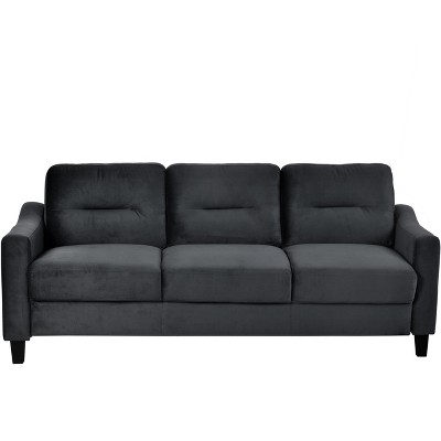 TiramisuBest 79 inch corduroy sofa bed, foldable double sofa bed with folding armrests, suitable for living rooms and small spaces,Green