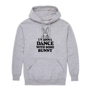 Men's - Instant Message - I Wanna Dance With Some Bunny Graphic Fleece Pullover Hoodie - 1 of 4