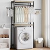 74'' Over Washer Dryer Storage Shelf - 2-Tier Heavy Duty Laundry Organizer with Hooks, Adjustable Height Shelf for Bathroom & Utility Room - 2 of 4