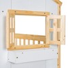 KTMBDW Twin Over Twin Low Bunk Bed, Wooden House Bed, 2 Front Windows, Ladder and Guardrail - 4 of 4