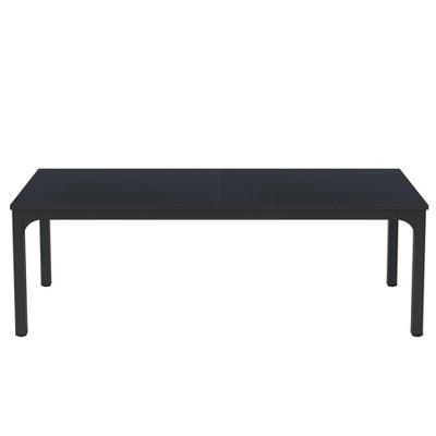 Lirago Black 78" Rectangular Dining Table E1 Particle Board Metal Frame 27.5x78.7x29.5 6-8 Seater Kitchen Table