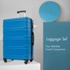 100% ABS Lightweight Suitcase with 360° Spinner Wheels, Telescoping Handle & Spacious Interior Durable, Secure Travel Luggage Set - 2 of 4