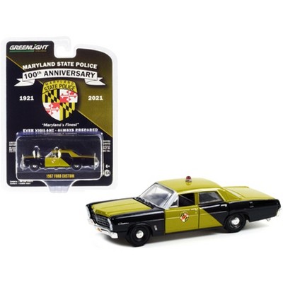 1967 Ford Custom Green & Black "Maryland State Police" 100th Anniversary (1921-2021) 1/64 Diecast Model Car by Greenlight