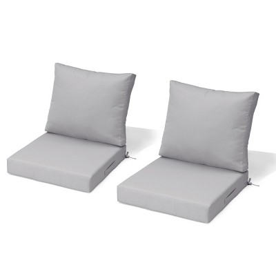 Pellebant Outdoor Deep Seat Cushion Set 24 x 24 Inch Polyester Fabric Patio Furniture Cushions with Removable Cover for Chair Sofa Couch