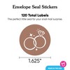 Big Dot of Happiness Mocha Brown Wedding Envelope Seal Stickers, Round Circle Stickers to Seal Cards, Announcement Envelope Seals - 120 Count - 3 of 4