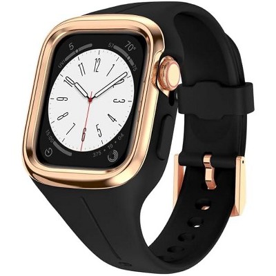 Worryfree Gadgets One Peice Silicone Band with Bumper Case for Apple Watch 38/40/41mm