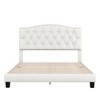 Queen Size Upholstered Platform Bed with Saddle Curved Headboard and Diamond Tufted Details - 4 of 4