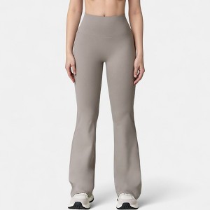 Anna-Kaci Active Women's High Waist Flared Leg Stretch Pants Smooth Fabric Seamless Waistband Active Lounge Bottoms - 1 of 4