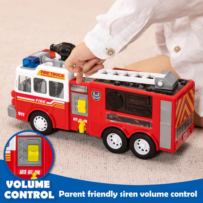Syncfun Toddler Fire Truck Toy with Mode Switch & Volume Control, Bump and Go Fire Engine Trucks, Boys&Girls Firetruck, Kids Birthday, 4 of 10