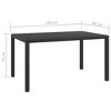vidaXL Patio Table Outdoor Dining Table Garden Porch Furniture Aluminum WPC - 4 of 4