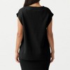 Women's V Neck Sweater Vest Oversized Cap Sleeve Casual Ribbed Split Hem Pullover Tank Tops Knitwear - 3 of 4