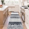 4*6 Washable Modern Abstract Patchwork Pattern Printed Rug Non-Slip Backing Stain Resistant Ultra-Thin Carpet Floor Cover for Living Bedroom Grey - 4 of 4