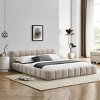 Queen Size Upholstered Bed with Headboard, Chenille Fabric Platform Bed for Modern Bedroom Spaces-Baofuwish - 2 of 4