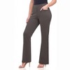 Rekkuna Women's Pull-On Bootcut Work Pants – Mid-Rise Stretch Office Slacks with Front Pockets and Belt Loops - 2 of 4
