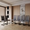Sapphtopaz Modern Simple High Back Dining Chairs, PU Faux Leather Kitchen Chairs with C-shaped Tube Plating Metal Legs for Dining Room - 3 of 4