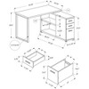 Vynxaria Contemporary Modern L-Shape Corner Computer Desk - Left/Right Set-up, Storage Drawers, Black & Grey Laminate/Black Metal - 3 of 4