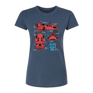 Women's - Disney - Stitch Ship Schematic Fitted Graphic T-Shirt - 1 of 2