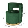 Modern Tufted Wooden Upholstered Swivel Arm Chair for Bedroom and Living Room-Christopher Knight Home - 3 of 4