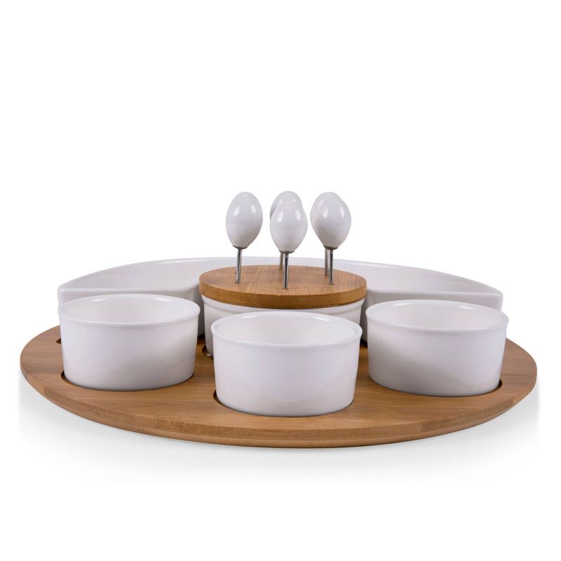 NFL Los Angeles Chargers Bamboo Symphony Appetizer Serving Set, 4 of 6