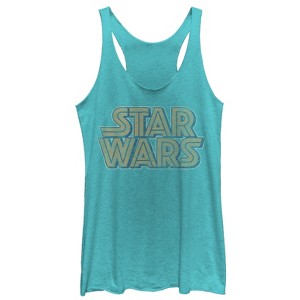 Women's Star Wars Dusty Logo Racerback Tank Top - 1 of 3