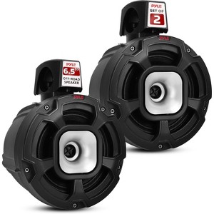 6.5'' Marine Waterproof Speakers for UTV/ATV with Roll Bar Mounts, IP-X6 Rated, Weatherproof Design, Pair - 1 of 4
