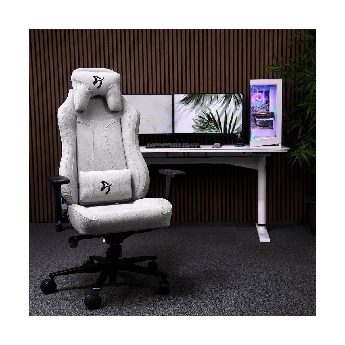 Arozzi Vernazza Soft Fabric Office and Gaming Chair with Soft Neck Lumbar Support Pillows - thumbnail 10