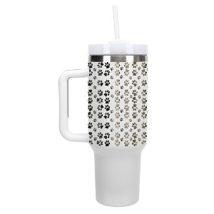 Elanze Designs Puppy Dog Pawprint Pet Love 40 oz. Stainless Steel, Large Water Bottle Coffee Mug, Spill & Leak Resistant, Thermal Travel Tumbler with - 1 of 1