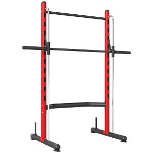 Soozier Adjustable Squat Rack with Pull Up Bar and Barbell Bar, Multi-Function Bench Press Weight Lifting Equipment - 1 of 4