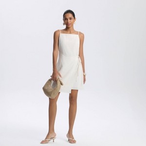 Women's Linen Blend Wrap Full Lined Mini Shift Dress - A New Day : Target