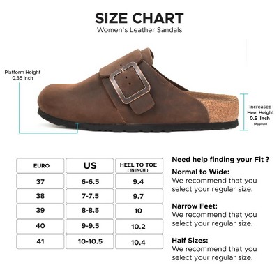 Женские сабо Aerothotic Dakota Genuine Leather Clogs for Women with Arch Support, Brown — фото 7
