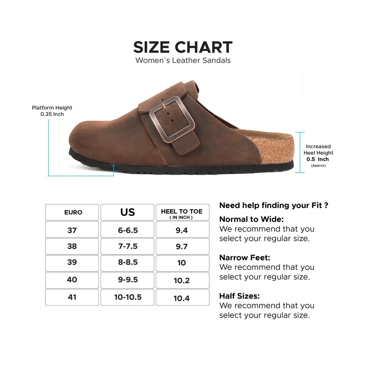 Женские сабо Aerothotic Dakota Genuine Leather Clogs for Women with Arch Support, Brown-7 — фото 7