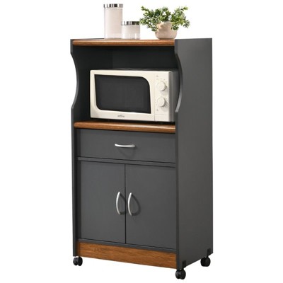 Microwave Kitchen Cart In Gray Oak - Hodedah : Target