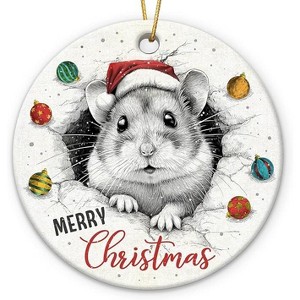 Lomsoe Hamster Ornaments for Christmas Tree Decor Animal Lover Gifts Ceramic Ornaments Gift for Hamster Lovers Xmas Gifts for Christmas Hanging Decor - 1 of 1