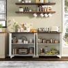 61" Large Buffet Sideboard Cabinet with 4 Fluted Doors and Storage, Modern Kitchen Storage Cabinet with Adjustable Shelves - 4 of 4