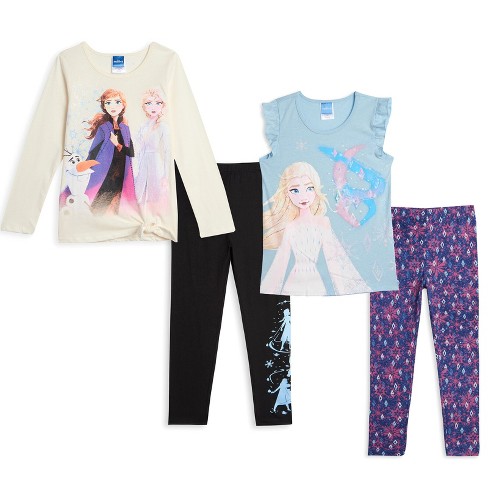 LEGGINS NEUF t-shirt Disney 4er set frozen reine Anna Elsa t-shirt jupe u 