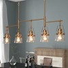 LNC Dendrophyllia 5-Lights 37.4" Modern Linear Kitchen Island Pendant  Lights, Polished Gold with 5 Clear Glass Shades - 2 of 4