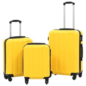 vidaXL Hardcase Trolley Set 3 pcs Yellow ABS - 1 of 4