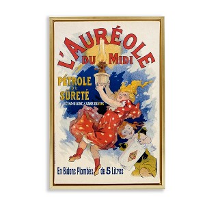 Stupell Industries Antique Oil Lamp Advertisement Black Framed Floater Canvas Wall Art - 1 of 4