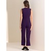 Allegra K Women's Sleeveless V Neck High Waist Wide Leg Jumpsuit - 4 of 4