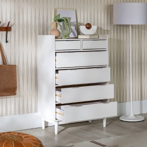 Mid-Century Modern Solid Wood 6 Drawer Vertical Dresser - Saracina Home - 1 of 4
