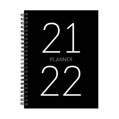 2021-22 Academic Planner 6" x 8" Big Year Black Daily/Weekly/Monthly - The Time Factory