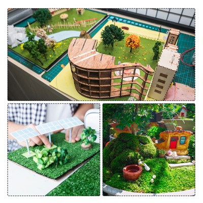 10-Piece Realistic Green Artificial Grass Mat Set